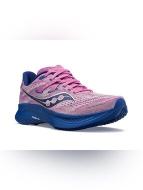 Saucony Women's Pink and Blue Running Shoe - PWRRUN Cushioning
